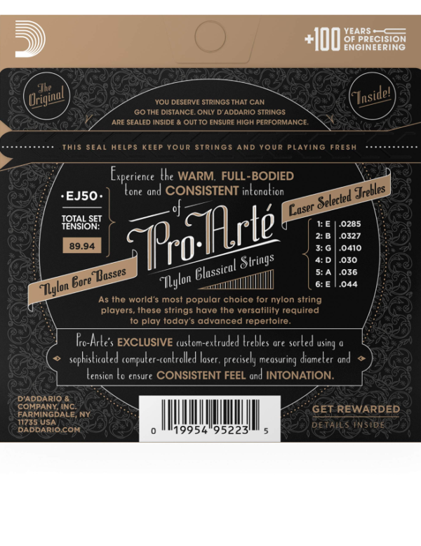 D’Addario EJ50 Black nylon Flamenco - Hard tension - Image 2