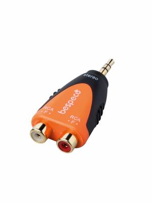 Bespeco Adapter Ø 3,5 mm stereo jack plug to 2 x RCA socket