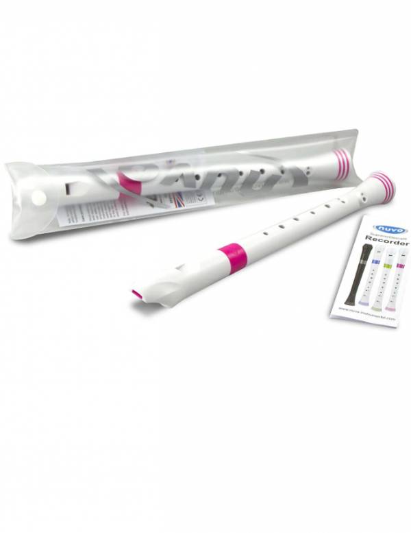 Nuvo Soprano Recorder - White/Pink - Image 2
