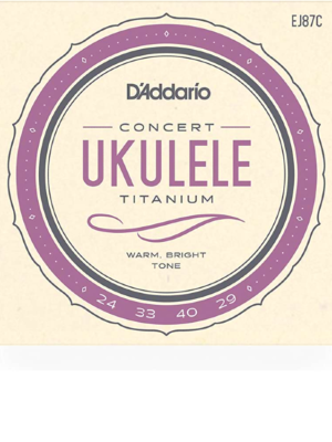 D'Addario EJ87C Concert Ukulele Strings, Titanium