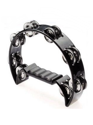 Cutaway plastic tambourine with 16 jingles