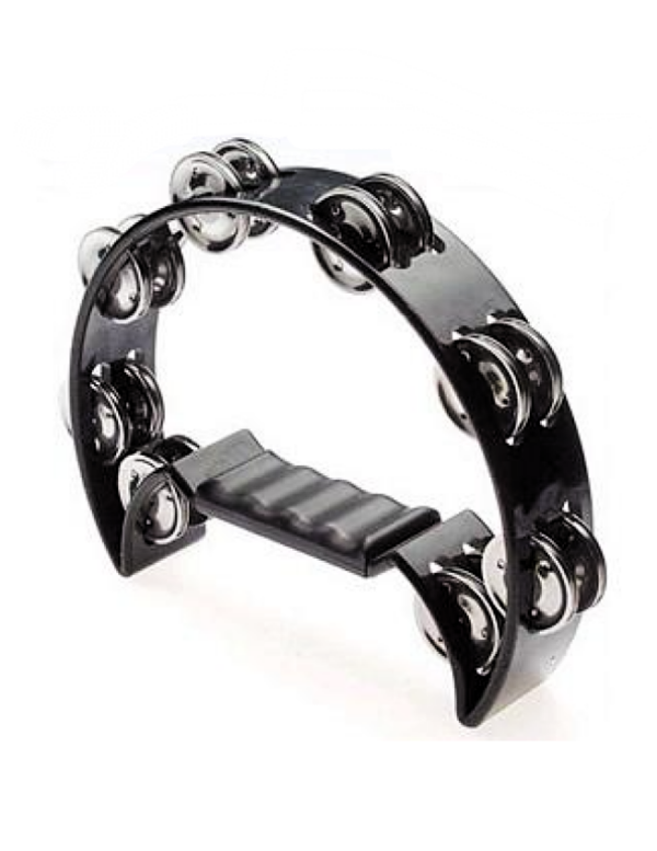 Cutaway plastic tambourine with 16 jingles