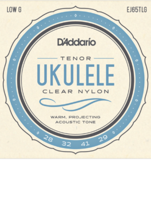 D'Addario EJ65TLG TENOR Ukulele Strings, Clear Nylon